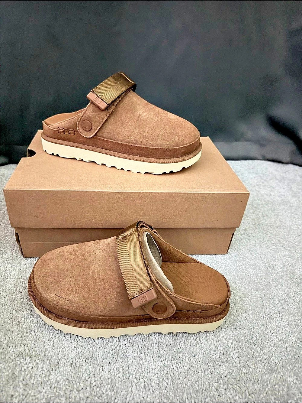 UGG Tazz Platform Slippers Brown US 5 -TW